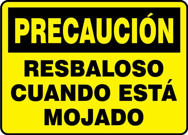 Accuform SHMSTF640XP 7"" x 10"" OSHA Caution Safety Sign: Slippery When Wet