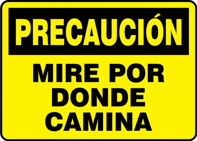Accuform SHMSTF645VS 7"" x 10"" OSHA Caution Safety Sign: Watch Your Step