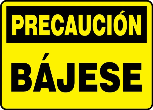 Accuform SHMSTF646VP 7"" x 10"" OSHA Caution Safety Sign: Step Down