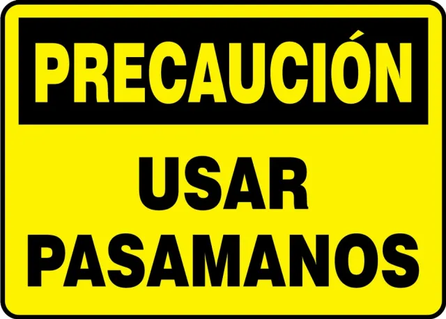 Accuform SHMSTF659VS 7"" x 10"" OSHA Caution Safety Sign: Use Handrail