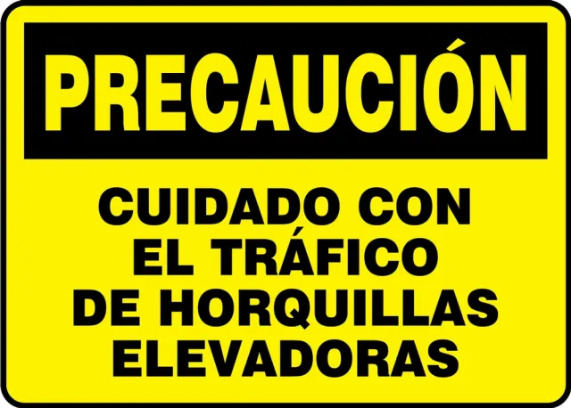 Accuform SHMVHR631XL 7"" x 10"" OSHA Caution Safety Sign: Watch for Forklift Traffic