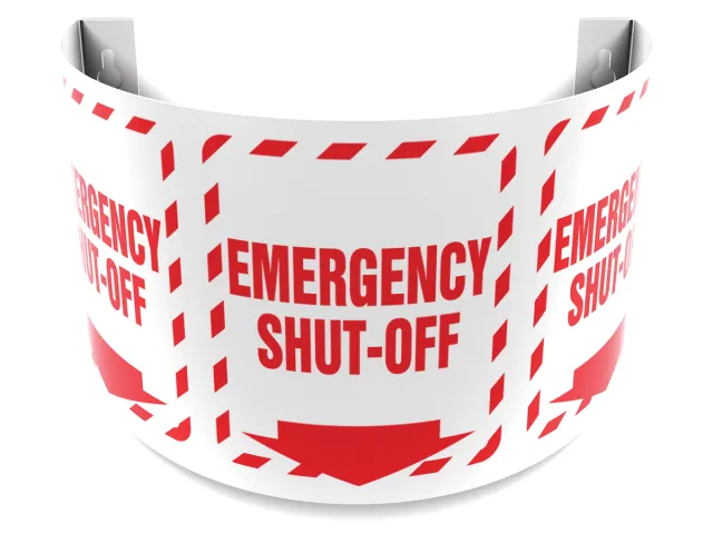 Accuform SHPSJ113 180D Projection Sign: Emergency Shut-Off