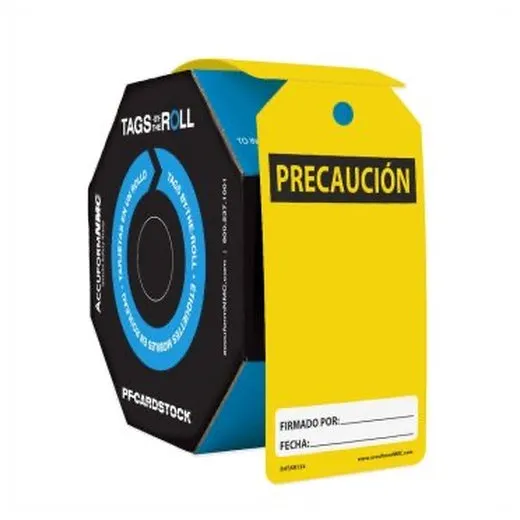 Accuform SHTAR134 PH-Cardstock OSHA Caution Tag By-The-Roll: Blank Spanish
