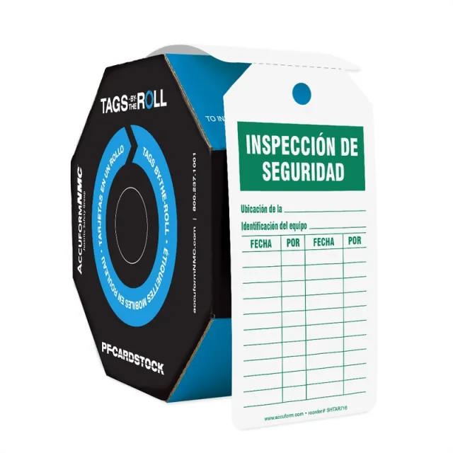 Accuform SHTAR716 Safety Tags: Tags By-The-Roll- Safety Inspection