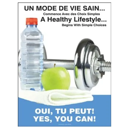 Accuform SP125174FBJ 28"" x 22"" WorkHealthy Safety Poster: A Healthy Lifestyle Begins with Simple Choices