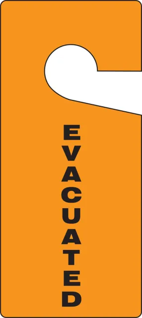 Accuform TAD302 9"" x 4"" Door Knob Safety Tag: Evacuated
