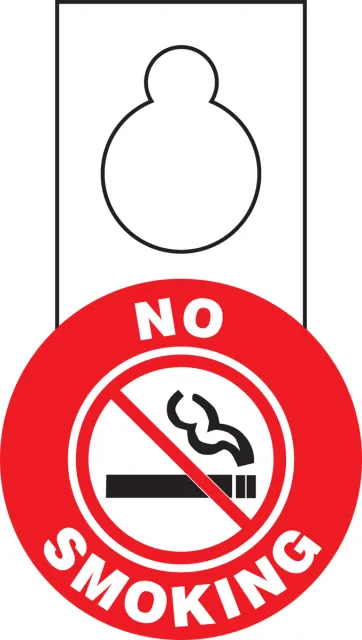 Accuform TAD601 9"" x 5"" Shaped Door Knob Hanger Safety Tag: No Smoking