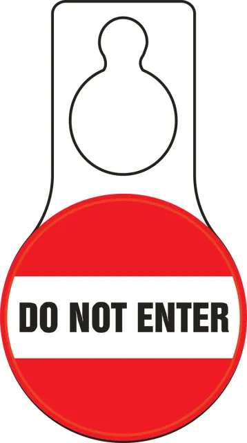 Accuform TAD606 9"" x 5"" Shaped Door Knob Hanger Tag: Do Not Enter