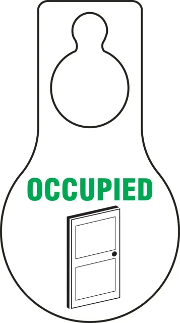 Accuform TAD608 9"" x 5"" Shaped Door Knob Hanger Safety Tag: Occupied