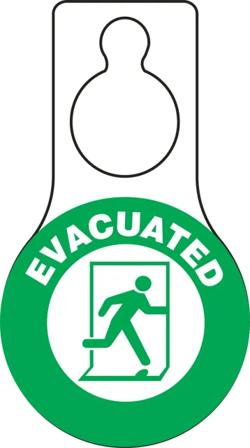 Accuform TAD612 9"" x 5"" Shaped Door Knob Hanger Safety Tag: Evacuated