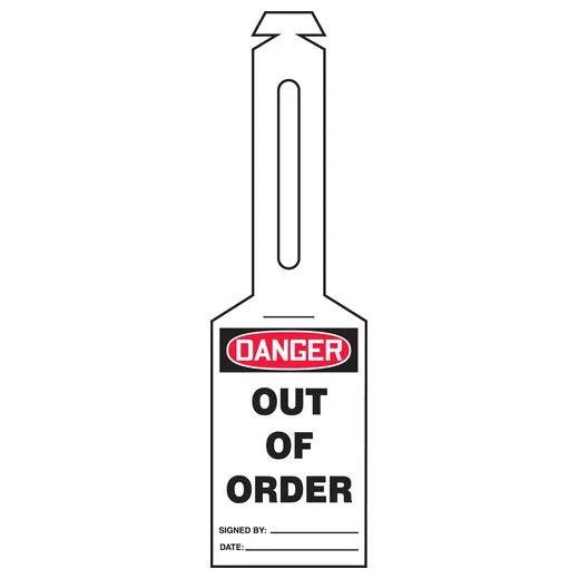 Accuform TAL308 Loop 'n Strap OSHA Danger Safety Tag: Out of Order