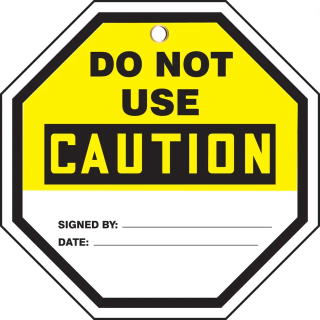 Accuform TAP811PTP 8"" x 8"" Octo-Tags OSHA Caution Safety Tag: Do Not Use
