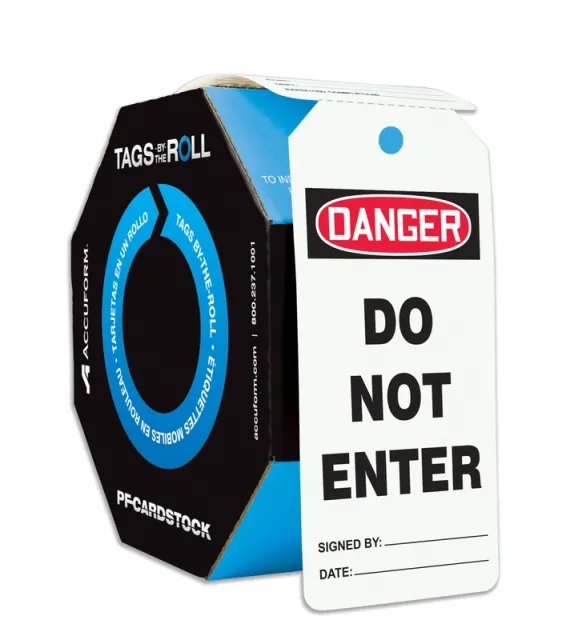 Accuform TAR140 OSHA Danger Tags By-The-Roll: Do Not Enter