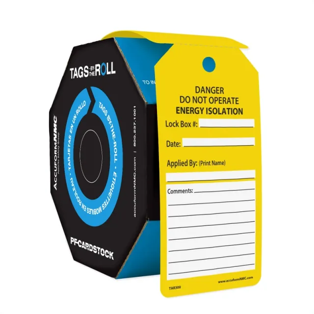 Accuform TAR301 Tags By-The-Roll: Danger - Do Not Operate - Energy Isolation
