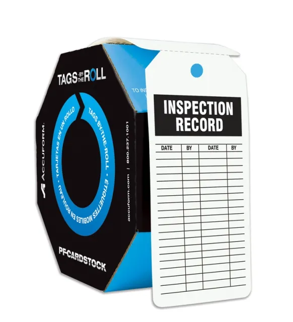 Tag, Inspection, Cardstock, 6 1/4 in H x 3 in W, White, Rectangle, 250 PK