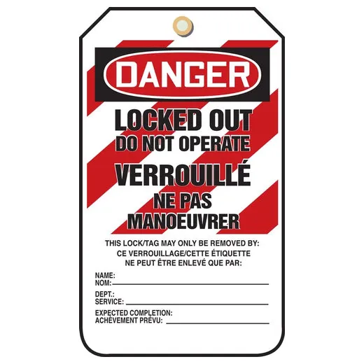 Accuform TCF205LTM Bilingual French Lockout Tags