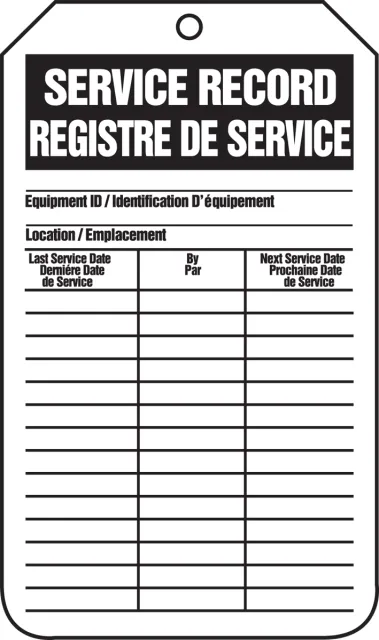Accuform TCF469PTM Bilingual Frech Tag - Equipment Status