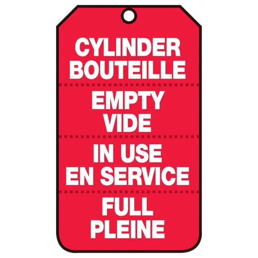 Accuform TCF539CTP Bilingual French Tag - Cylinder