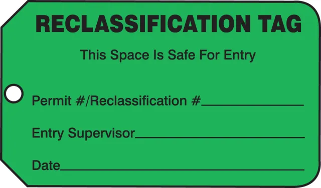 Accuform TCS313CTP Safety Tag: Reclassification Tag - Atmospheric Levels