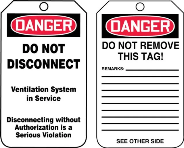 Accuform TCS315PTM OSHA Danger Safety Tag: Danger - Do Not Disconnect