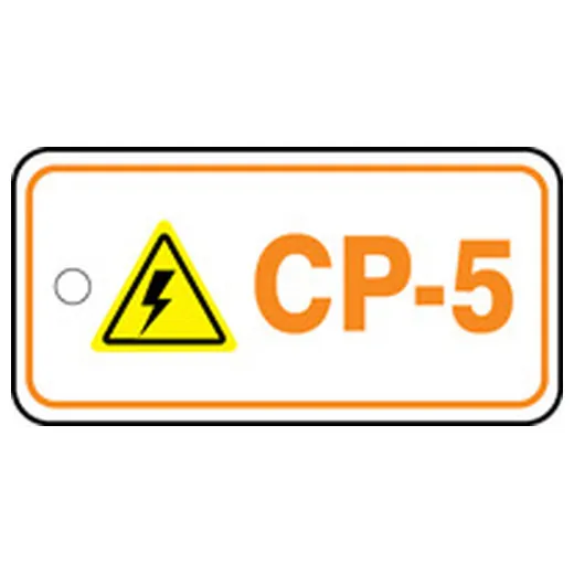 Energy Source ID Tag, No Header, Plastic, 3" Width, 1-1/2" Height, Write On Surface: No