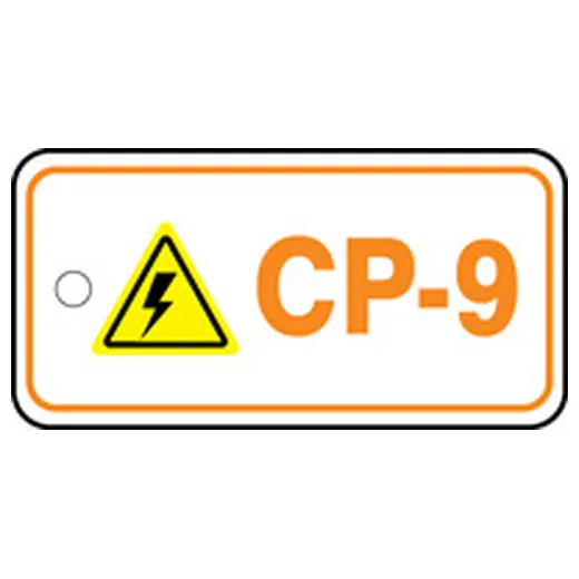 Energy Source ID Tag, No Header, Plastic, 3" Width, 1-1/2" Height, Write On Surface: No