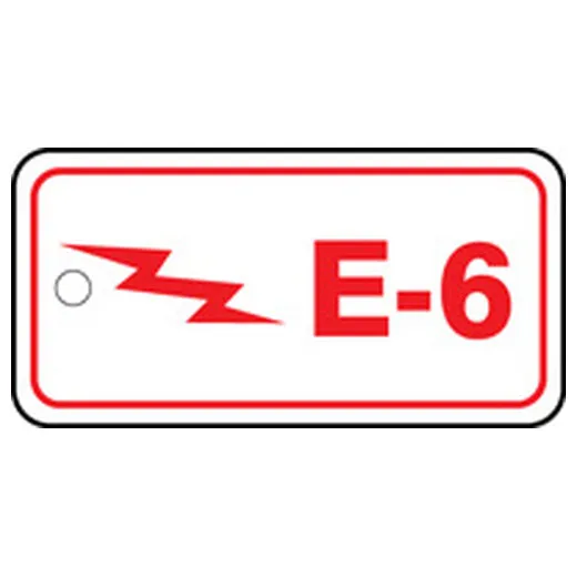 Energy Source ID Tag, No Header, vinyl, 3" Width, 1-1/2" Height, Write On Surface: No