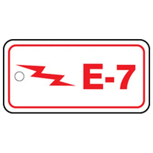 Energy Source ID Tag, No Header, Plastic, 3" Width, 1-1/2" Height, Write On Surface: No