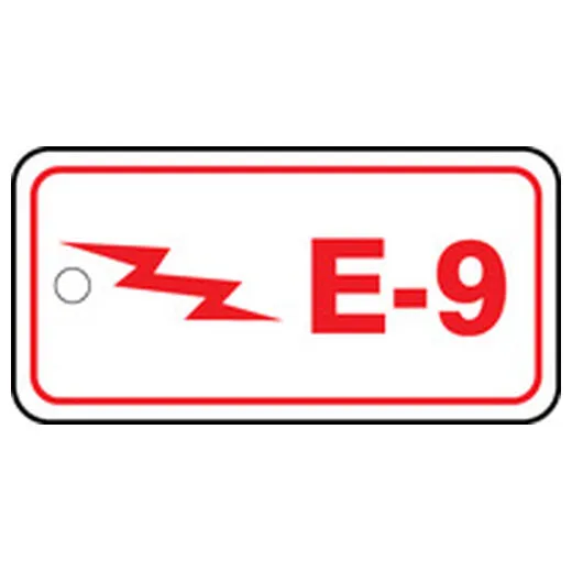 Energy Source ID Tag, No Header, vinyl, 3" Width, 1-1/2" Height, Write On Surface: No