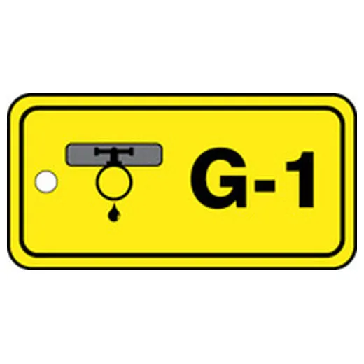 Energy Source ID Tag, No Header, Plastic, 3" Width, 1-1/2" Height, Write On Surface: No