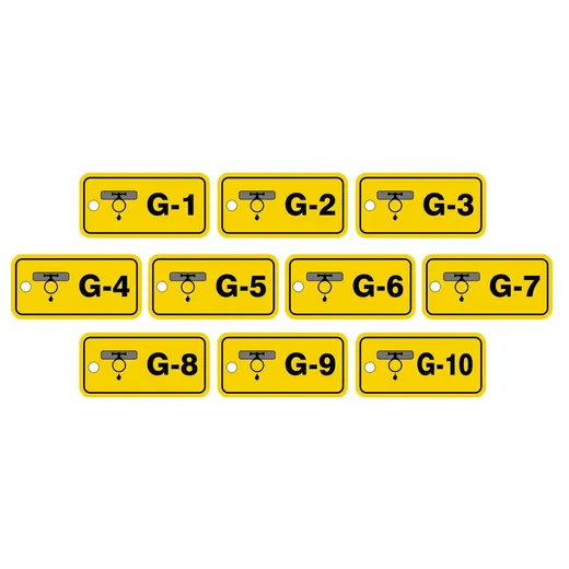 Energy Source ID Tag, No Header, Plastic, 3" Width, 1-1/2" Height, Write On Surface: No ,10 PK
