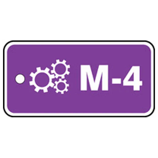 Energy Source ID Tag, M-4, 1.5inx3in, Adhesive Dura-Poly, 5PK