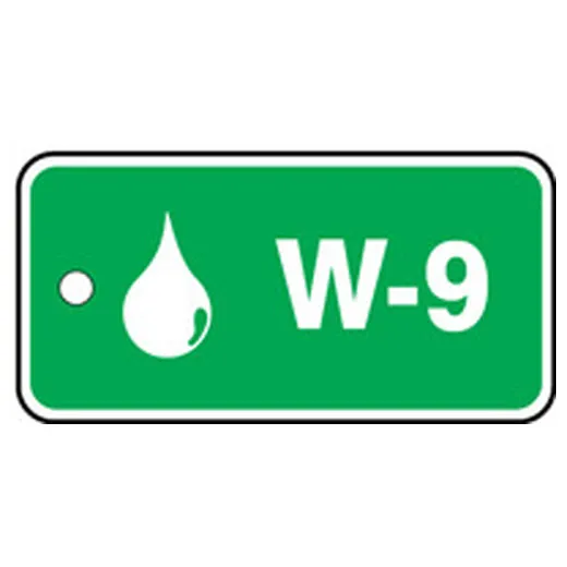 Energy Source ID Tag, No Header, Plastic, 3" Width, 1-1/2" Height, Write On Surface: No