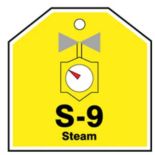 Accuform TDJ109VPM Energy Source Identification ShapeID Tag: Steam