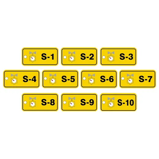 Energy Source ID Tag, No Header, vinyl, 3" Width, 1-1/2" Height, Write On Surface: No ,10 PK