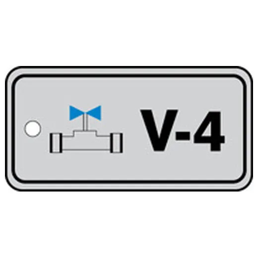 Energy Source ID Tag, No Header, Plastic, 3" Width, 1-1/2" Height, Write On Surface: No