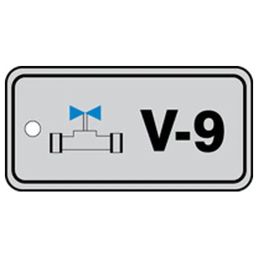 Energy Source ID Tag, No Header, Plastic, 3" Width, 1-1/2" Height, Write On Surface: No