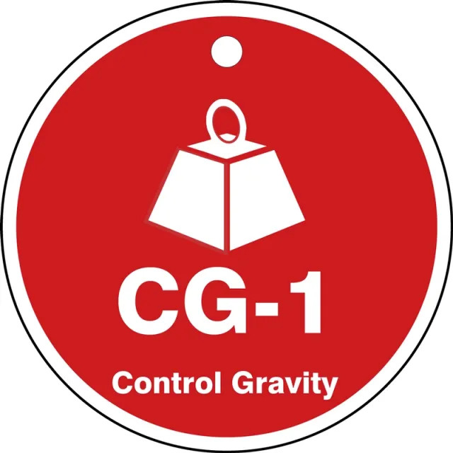 Accuform TDK101XVM Energy Source ShapeID Tag: CG-_ Control Gravity