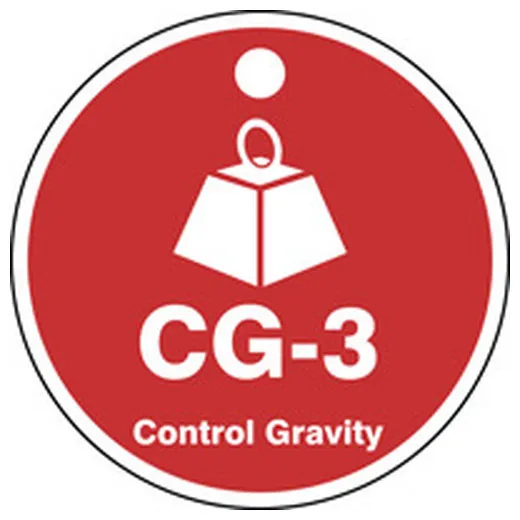 Accuform TDK103XVM Energy Source ShapeID Tag: CG-_ Control Gravity
