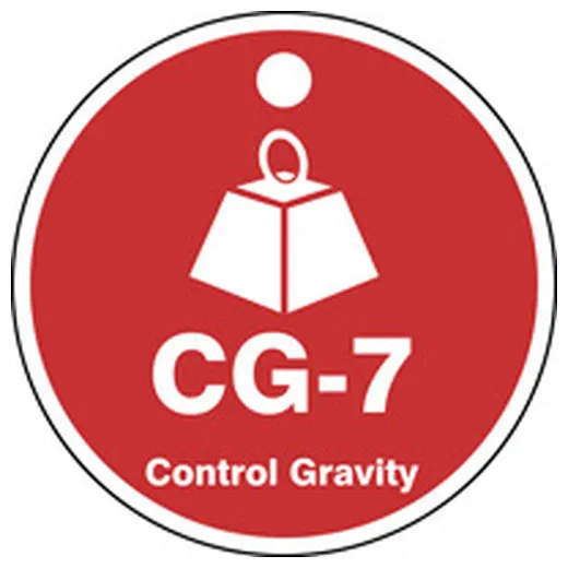 Accuform TDK107XVM Energy Source ShapeID Tag: CG-_ Control Gravity