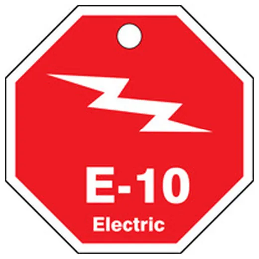 Energy Source ID Tag, No Header, Plastic, 2-1/2" Width, 2-1/2" Height, Write On Surface: No