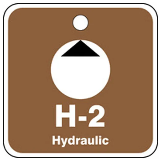 Energy Source ID Tag, H-2 HYDRAULIC, 2.5in x 2.5in, Plastic, 5PK