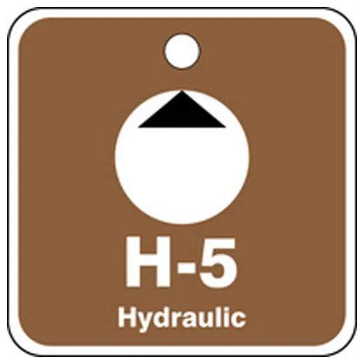 Energy Source ID Tag, H-5 HYDRAULIC, 2.5in x 2.5in, Plastic, 5PK