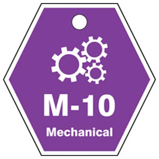 Energy Source ID Tag, M-10 MECHANICAL, 2.5in x 2.5in, Plastic, 5PK