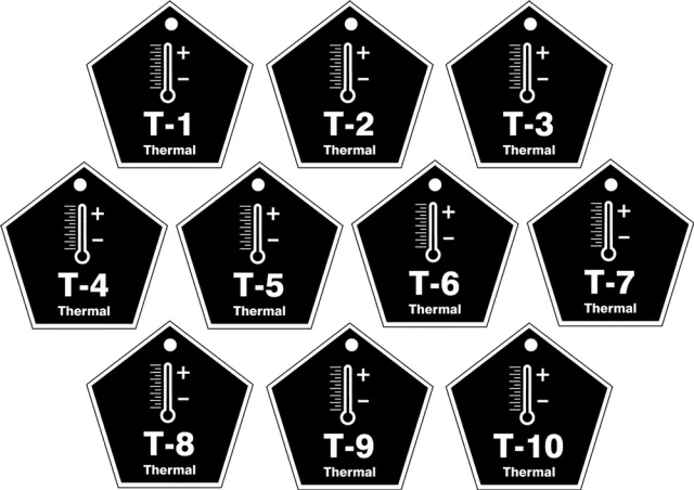 Energy Source ID Tag, No Header, vinyl, 2-1/2" Width, 2-1/2" Height, Write On Surface: No ,10 PK