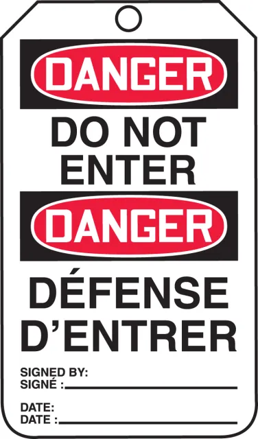 Danger, Plastic, 3-1/4 in Width, 0.15 in Height, ,25 PK