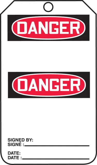 Danger, RP-Plastic, 3-1/4 in Width, 0.075 in Height, ,25 PK