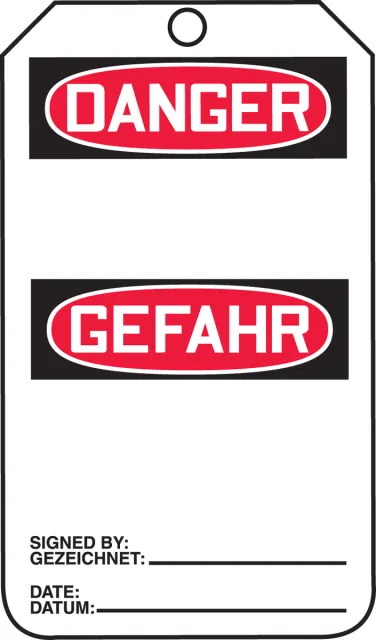 Caution, PF-Cardstock, 3-1/4 in Width, 1/4 in Height, ,25 PK