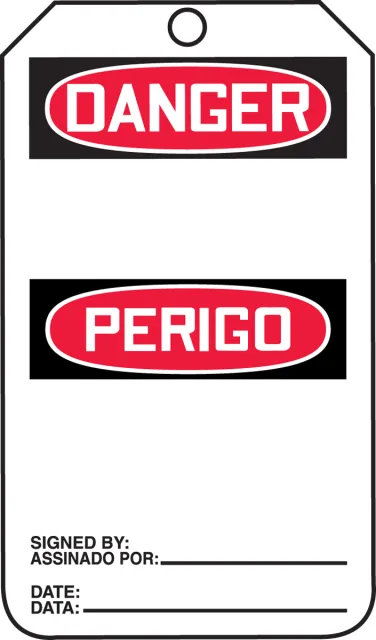 Accuform TMP191CTP Header Tag English/Portuguese (Brazilian Dialect)