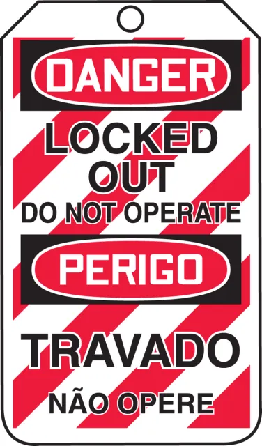 Accuform TMP230PTM Do Not Operate Tag English/Portuguese (Brazilian Dialect)